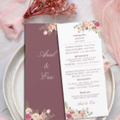 Elegant Blush Pink Floral Wedding Programme
