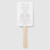 Elegant Blush Pink Floral Wedding Programme Handwaaier (Achterkant)