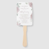 Elegant Blush Pink Floral Wedding Programme Handwaaier (Voorkant)