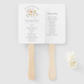 Elegant Blush Pink Floral Wedding Programme Handwaaier (Voorkant en achterkant)