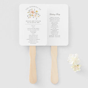 Elegant Blush Pink Floral Wedding Programme Handwaaier