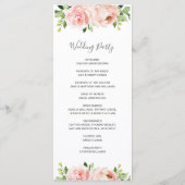 Elegant Blush Pink Floral Wedding Programme Programmakaart (Achterkant)