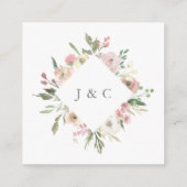 Elegant Blush Pink Floral Wedding QR Code RSVP Informatiekaartje (Achterkant)