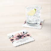 Elegant Blush Pink Floral Wedding Reception Kartonnen Onderzetters (Insitu)