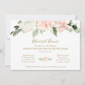Elegant Blush Pink Floral Wedding Rehearsal Dinner Kaart (Voorkant)