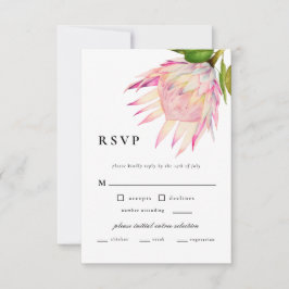 Elegant Blush Pink Floral Wedding RSVP Kaartje