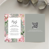 Elegant Blush Pink Floral Wedding RSVP Kaartje