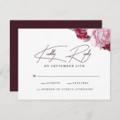 Elegant Blush Pink Floral Wedding RSVP Kaartje (Voorkant / Achterkant)