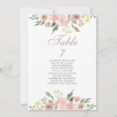 Elegant Blush Pink Floral Wedding Seating Chart (Voorkant)