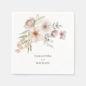 Elegant Blush Pink Floral Wedding Servet (Voorkant)