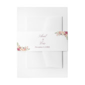 Elegant Blush Pink Floral Wedding Uitnodigingen Wikkel (Voorkant Voorbeeld)