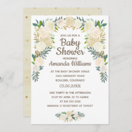 Elegant Blush Pink Floral Wreated Baby shower Kaart