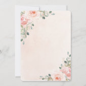 Elegant Blush Pink Floral Wreath Girl Baby shower Kaart (Achterkant)