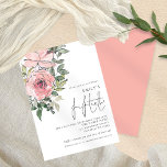 Elegant Blush Pink Florals 50ste verjaardag Kaart<br><div class="desc">Elegant Blush Pink Florals 50ste verjaardag Uitnodiging voor de verjaardag van de geboorte. Een trendy artsy florale illustratie om je gasten uit te nodigen je 50ste verjaardag te vieren, met bloemen en bladeren naar de linker bovenhoek. Een elegant geplaatst manuscript voor de gelegenheid en personaliseer gemakkelijk de rest van de...</div>