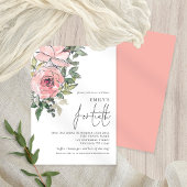 Elegant Blush Pink Florals Veertiende verjaardag Kaart