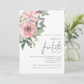 Elegant Blush Pink Florals Veertiende verjaardag Kaart (Staand voorkant)