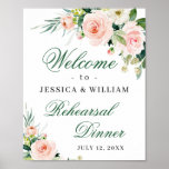 Elegant Blush Pink Flowers Boho Rehearsal Dinner Poster<br><div class="desc">De standaardgrootte is 8 x 10 duim,  kunt u het in een grotere grootte veranderen. Voor verdere aanpassing,  te klikken gelieve de "pas verder"verbinding aan en ons ontwerphulpmiddel te gebruiken om deze sjabloon te wijzigen. Als je hulp nodig hebt,  neem dan contact met me op.</div>