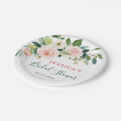 Elegant Blush Pink Flowers Boho Vrijgezellenfeest Papieren Bordje (Gekanteld)