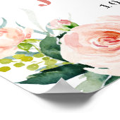 Elegant Blush Pink Flowers Boho Vrijgezellenfeest Poster (Hoek)