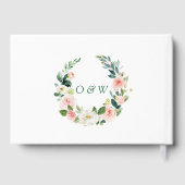 Elegant Blush Pink Flowers Floral Vrijgezellenfees Gastenboek (Achterkant)