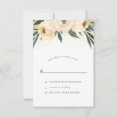 Elegant Blush Pink Flowers & Gold Confetti RSVP (Voorkant)