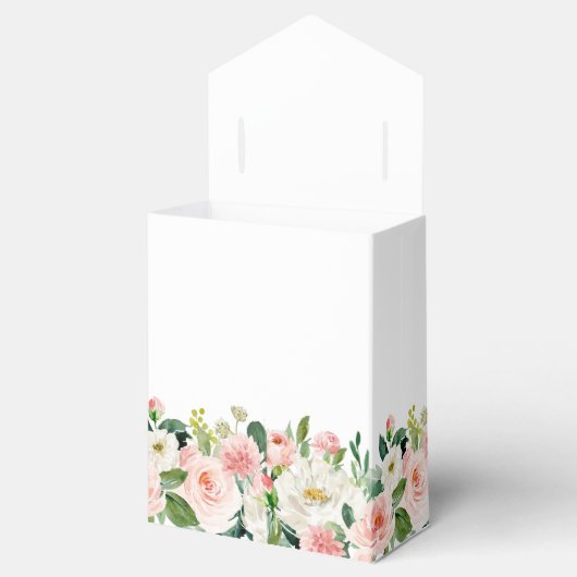 Elegant Blush Pink Flowers Greenery Vrijgezellenfe Bedankdoosjes (Geopend)