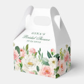 Elegant Blush Pink Flowers Greenery Vrijgezellenfe Bedankdoosjes (Achterkant)