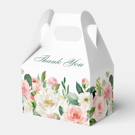 Elegant Blush Pink Flowers Greenery Wedding Bedankdoosjes (Achterkant)