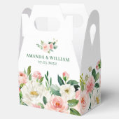 Elegant Blush Pink Flowers Greenery Wedding Bedankdoosjes (Geopend)