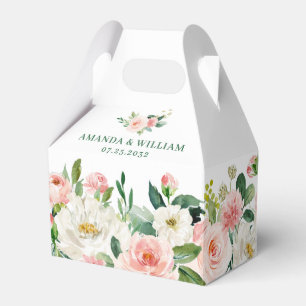 Elegant Blush Pink Flowers Greenery Wedding Bedankdoosjes