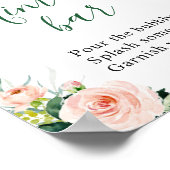 Elegant Blush Pink Flowers Mimosa Bar Weddenschap Poster (Hoek)