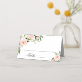 Elegant Blush Pink Flowers Weddenschap Plaatskaartje (Voorkant)