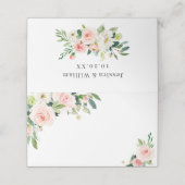 Elegant Blush Pink Flowers Weduwgoedkaart Plaatskaartje (Buitenkant ongevouwen)