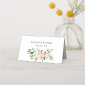 Elegant Blush Pink Flowers Weduwgoedkaart Plaatskaartje (Achterkant)