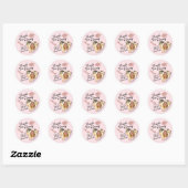 Elegant Blush Pink foto Afstuderen Dank u Ronde Sticker (Vel)