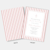 Elegant Blush Pink Girl Baptism Kaart