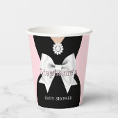 Elegant Blush Pink Glam Tiffany Baby shower Papieren Bekers (Achterkant)