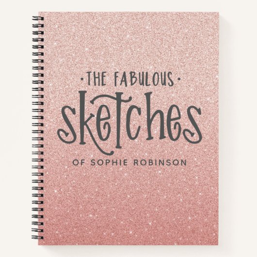 Elegant Blush Pink Glitter Artist Sketchbook Notitieboek (Voorkant)
