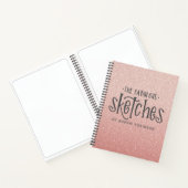 Elegant Blush Pink Glitter Artist Sketchbook Notitieboek (Binnen)