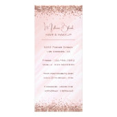 Elegant Blush Pink Glitter Beauty Salon Price List Reclamekaart (Achterkant)