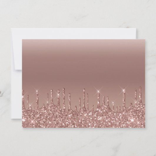 Elegant Blush Pink Glitter Drip Birthday Dank je Bedankkaart (Achterkant)