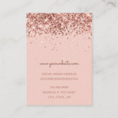 Elegant Blush Pink Glitter Earring Holder Visitekaartje (Achterkant)