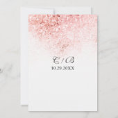 Elegant Blush Pink Glitter Save the Date (Achterkant)