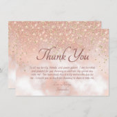 Elegant Blush Pink Glitter Sparkle Script Bedankt (Voorkant / Achterkant)