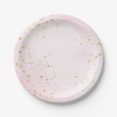 Elegant Blush Pink & Gold Confetti Sweet 16 Papieren Bordje (Voorkant)