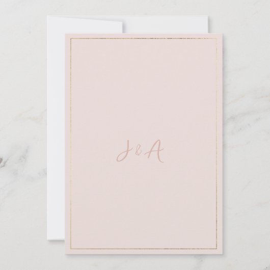 Elegant blush pink gold daisy floral Save the Date Kaart (Achterkant)