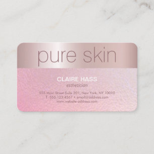 Elegant Blush Pink Gold Esthetician Spa Business Visitekaartje