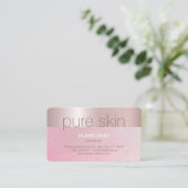 Elegant Blush Pink Gold Esthetician Spa Visitekaartje (Staand voorkant)