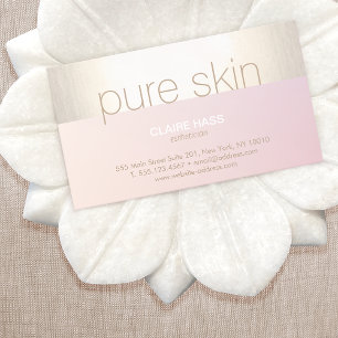 Elegant Blush Pink Gold Esthetician Spa Visitekaartje