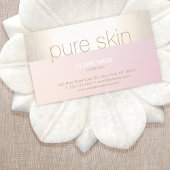 Elegant Blush Pink Gold Esthetician Spa Visitekaartje